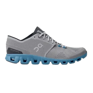 On Cloud X Shoes Gray On Blue - Run, Train, Move
